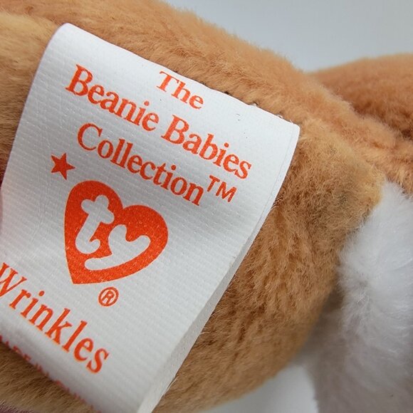 RARE TY RETIRED BEANIE BABY WRINKLES 1996 Heart Tag Tush Tag Shar Pei‎ Bulldog - Picture 4 of 5